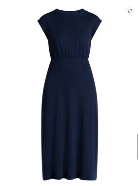 Plus Size Navy Sleeveless Midi Dress